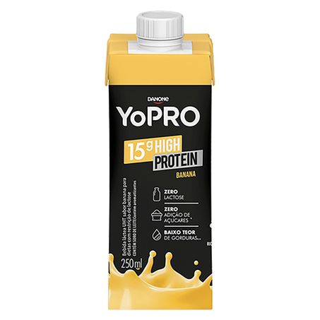 BEBIDA LÁCTEA UHT BANANA ZERO LACTOSE YOPRO 15G HIGH PROTEIN