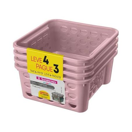 SANREMO CONJ L4P3 CESTA PLASTICO 746 ML SR 886/8  