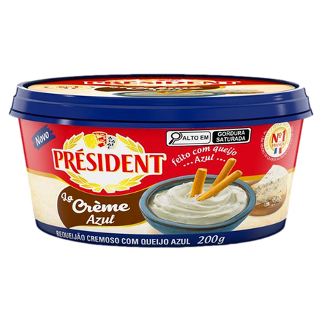 Requeijão Président  200g - Com Queijo Azul