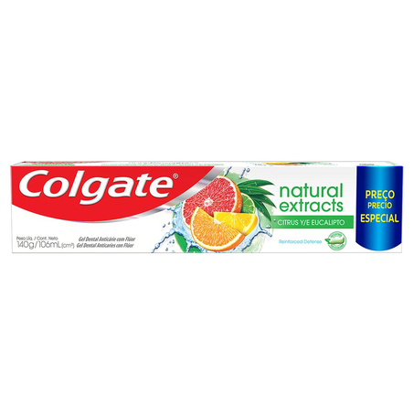 Gel Dental Colgate 140g - Natural Extracts - Defesa Reforçada - Preço Especial