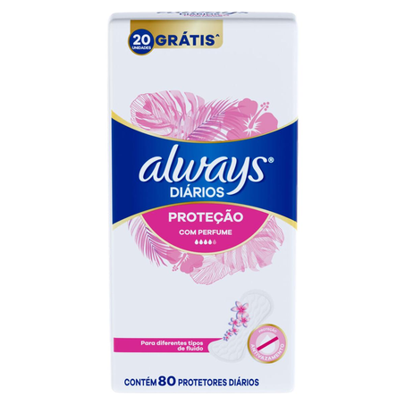 Protetor Diário Always Leve 80 Protetores, Pague 20 - Perfumado