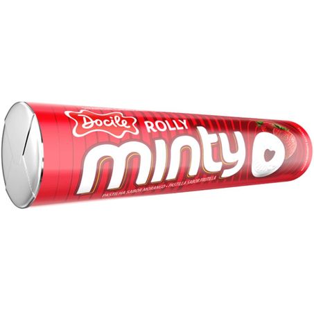 Pastilha docile rolly minty morango 29g