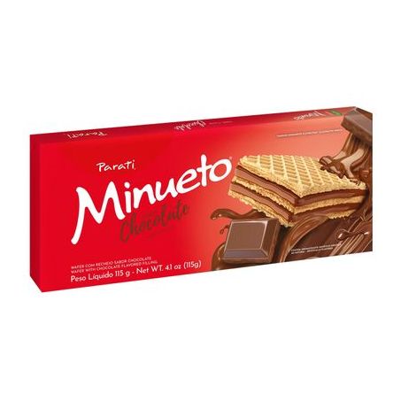 Biscoito Wafer Parati Minueto Chocolate Pacote 115G