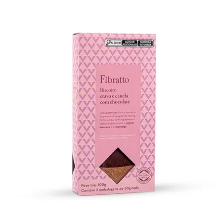 Fibratto Biscoito Cravo, Canela E Chocolate 100G