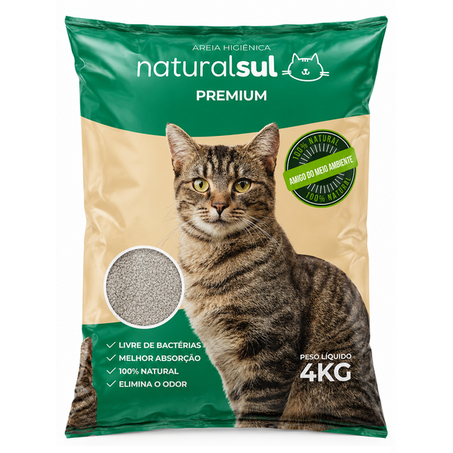 AREIA HIGIÊNICA NATURAL SUL PREMIUM 4KG