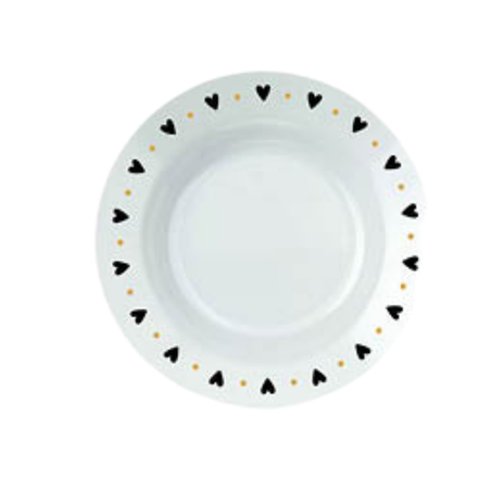 Prato sobremesa allmix love gold 19cm branco unid
