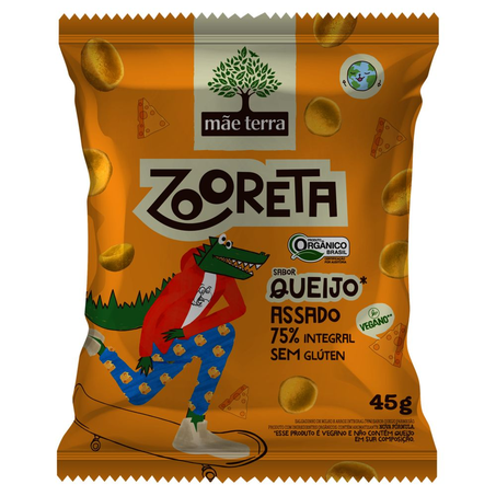 Salgadinho Mãe Terra Zooreta Organico Queijo Parmesão Pacote com 45G