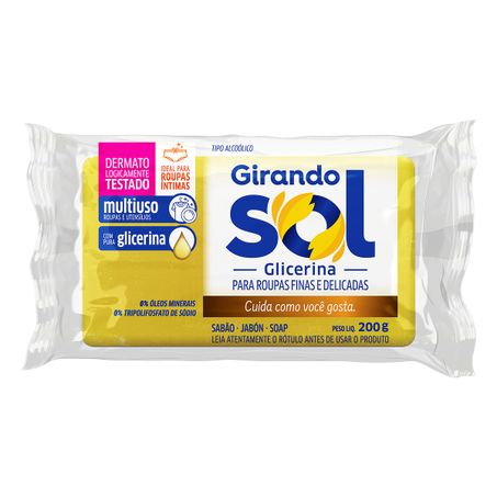 SABÃO EM BARRA GLICERINADO MULTIUSO GIRANDO SOL