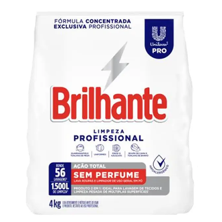 SABÃO PÓ BRILHANTE LIMPEZA PROFISSIONAL 4KG 