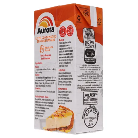 Leite cond aurora semidesn. 395g 360-23