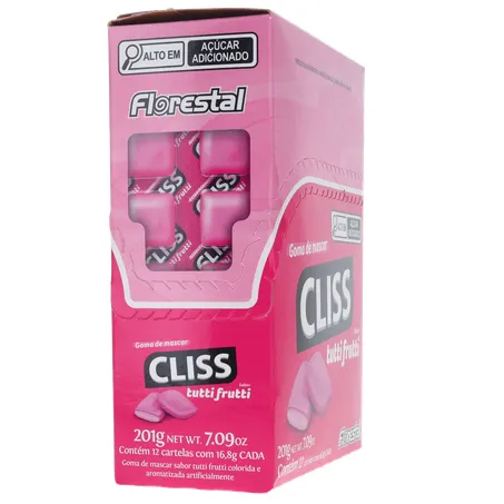 Goma de Mascar Cliss Tutti Frutti Caixa 201gr 360-11
