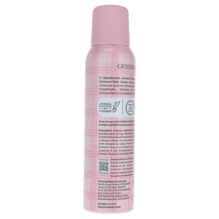 Desodorante giovanna baby classic feminino aerossol 150ml 360-13