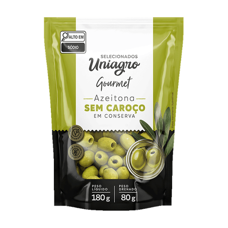 AZEITONAS VERDES UNIAGRO S/CAROÇO SC 80G
