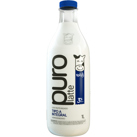 Leite pasteurizado purolatte tipo A integral pet 1l