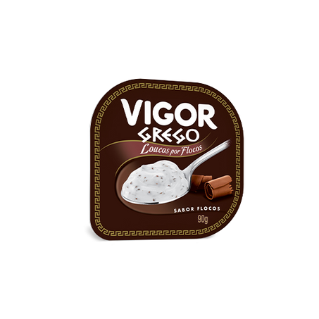 Iogurte vigor grego loucos por flocos 90g
