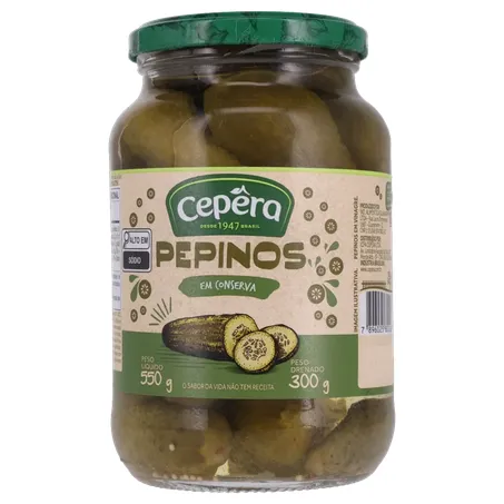 Pepinos em Conserva Cepêra Pote de Vidro 300gr 360-1