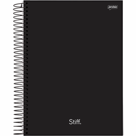 CADERNO ESPIRAL GRANDE CAPA DURA JANDAIA STIFF SLIM SORTIDO 1 MATÉRIA C/80 FOLHAS