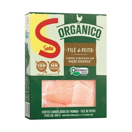 Filé peito frango sadia 600g orgânico
