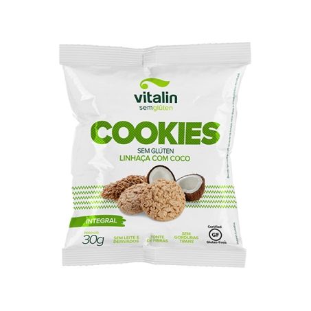 COOKIES COCO C/LINHACA S/GLUTEN VITALIN 30 G      