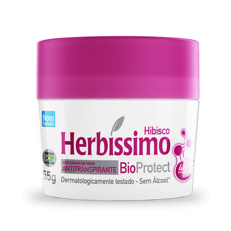 Desodorante em Creme Antitranspirante Herbissimo Bio Protect Hibisco Pote 55gr
