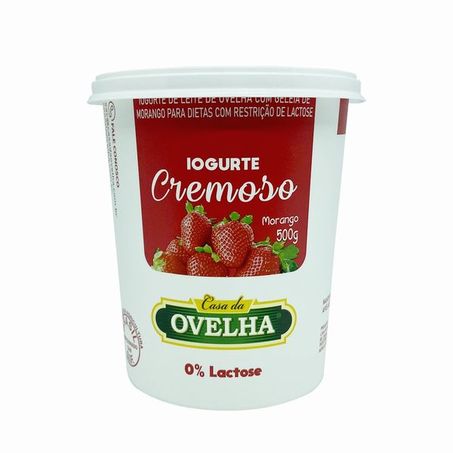 Iogurte sem lactose morango casa ovelha 500g