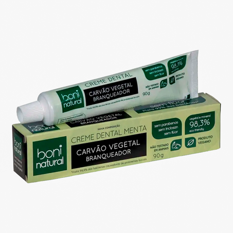 CREME DENTAL MENTA CARVÃO VEGETAL 90G BONI NATURAL