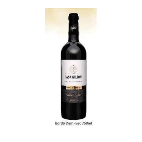Vinho de mesa casa gilioli demi-sec bordo 750ml