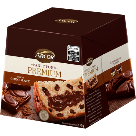 Panettone arcor 430g recheado chocolate