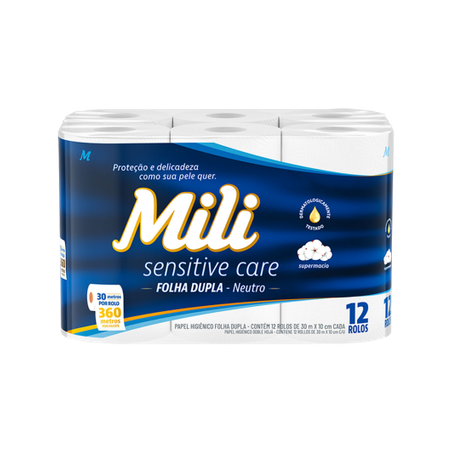 Papel higienico mili folha dupla 30m 12 rolos