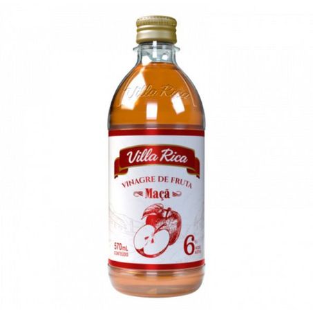 Vinagre de fruta maçã villa rica 6% acidez frasco 570ml