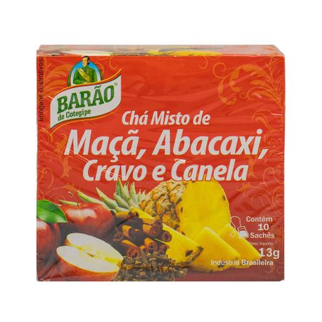 CHA MAÇA ABACAXI CRAVO E CANELA 10G BARÃO