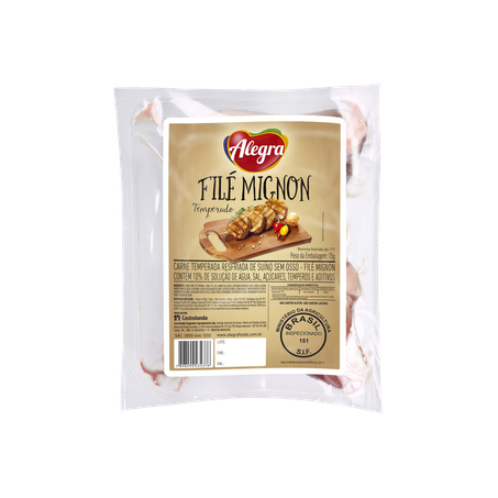 Cortes Suínos Alegra Filé-mignon - Resfriado - Temperado Kg