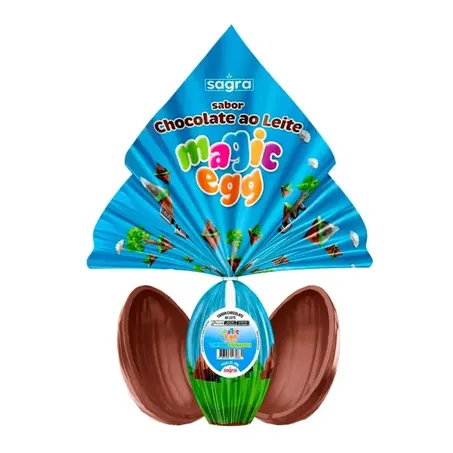 Ovo Pascoa Sagra 60g Chocolate Ao Leite Magic Egg