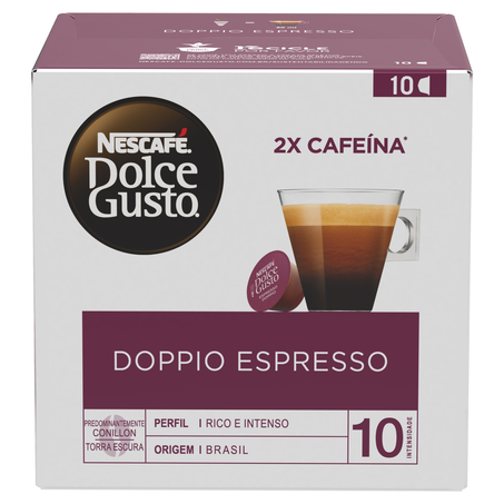 Cafe Nescafé Dolce Gusto Doppio Espresso 2X Cafeina 10 Cápsulas 80G