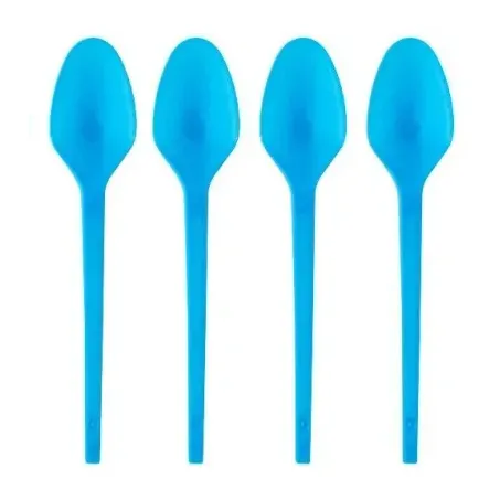 Colher regina plástica azul pacote c-25unid