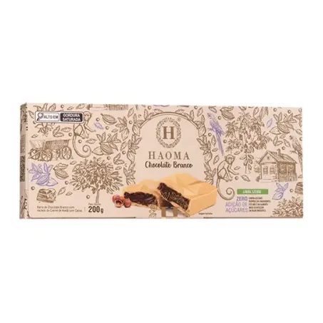 Barra Chocolate Branco Avelã Haoma 200g