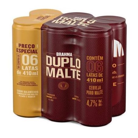 Cerveja brahma duplo malte lata 410ml