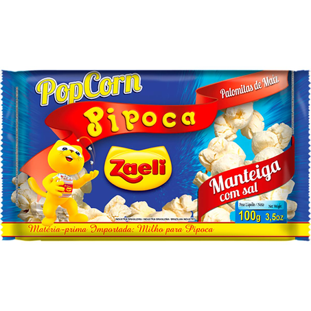 Milho de Pipoca para Micro-ondas Zaeli 100g - Manteiga