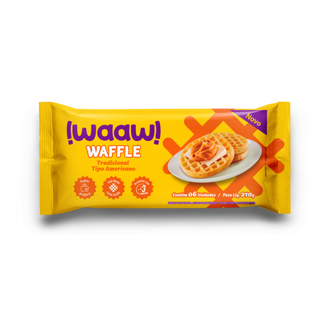 Waffle Congelado Tradicional Waaw Pacote  210g