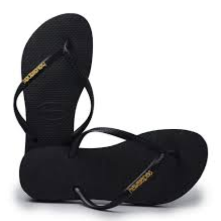 Sandalia/chinelo havaianas slim glitter preto preto 35/36