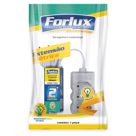 Forlux extensao 3mts 2pt 10a/250v r0652