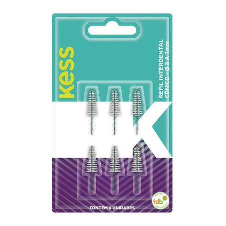 Refil para Escova Interdental Kess Conica 3 A 7Mm com 6 Unidades
