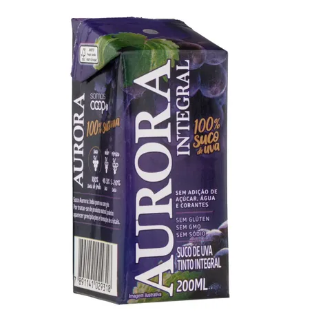 Suco uva aurora tinto integral 200ml