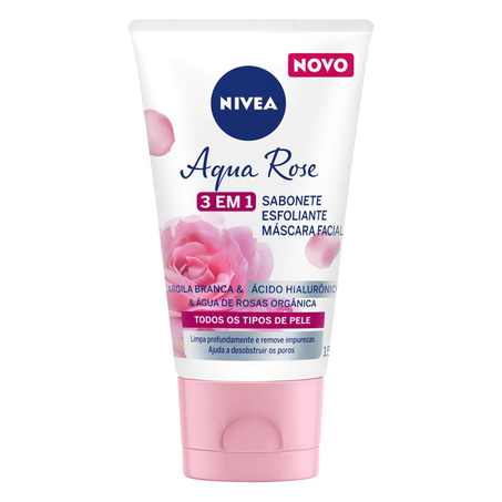 Máscara Facial Nivea Aqua Rose 3 em 1 Todos Tipos Pele BN 150Ml