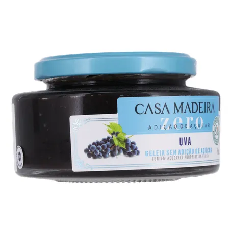 Geleia de Uva Casa Madeira Zero Adição de Açúcar Pote de Vidro 220gr 360-32