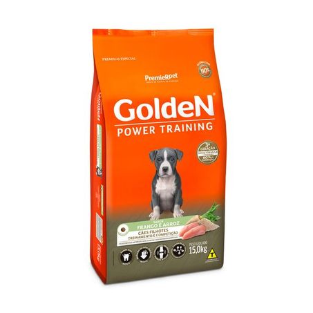 Ração Golden Power Training para Cães Filhotes Sabor Frango e Arroz 15Kg