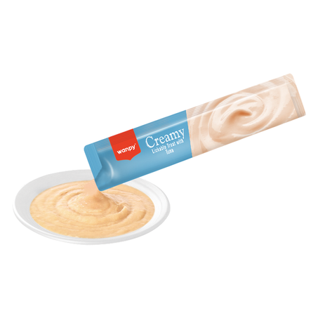 Petisco gato wanpy creamy atum c/5 14g 360-1
