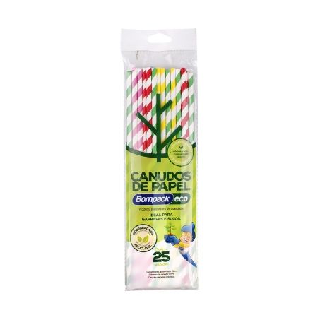 CANUDO DE PAPEL BOMPACK MISTO 6MM 26CM C/25