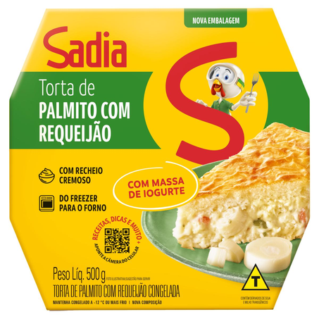 Torta Sadia 500g - Palmito com Requeijão