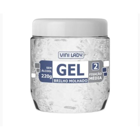 GEL DE CABELO VINI LADY 220G INCOLOR FIXAÇÃO MÉDIA BRILHO MOLHADO